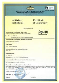 EGSC sertificate No. LS801.B18012