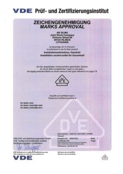 VDE sertificate No. 40047921
